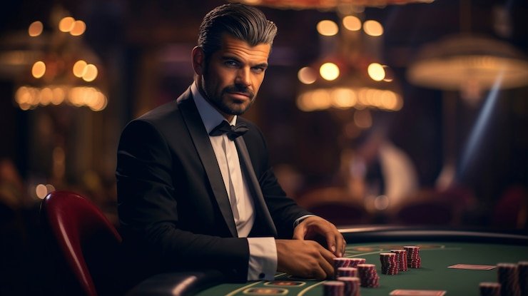 Meja blackjack paito123 bernuansa biru